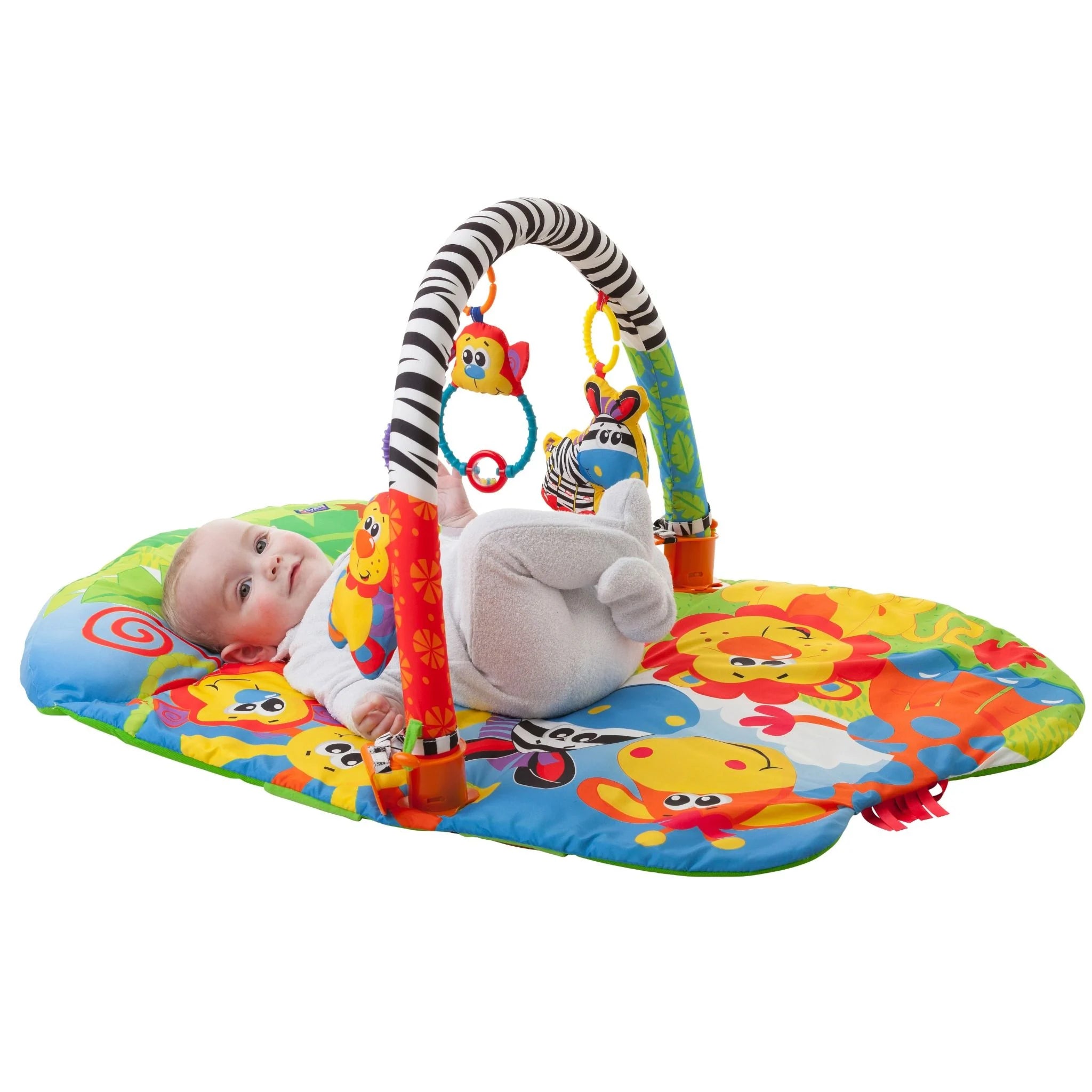 THẢM CHƠI THÚ HOANG DÃ PLAYGRO 5 IN 1 SAFARI SUPER GYM