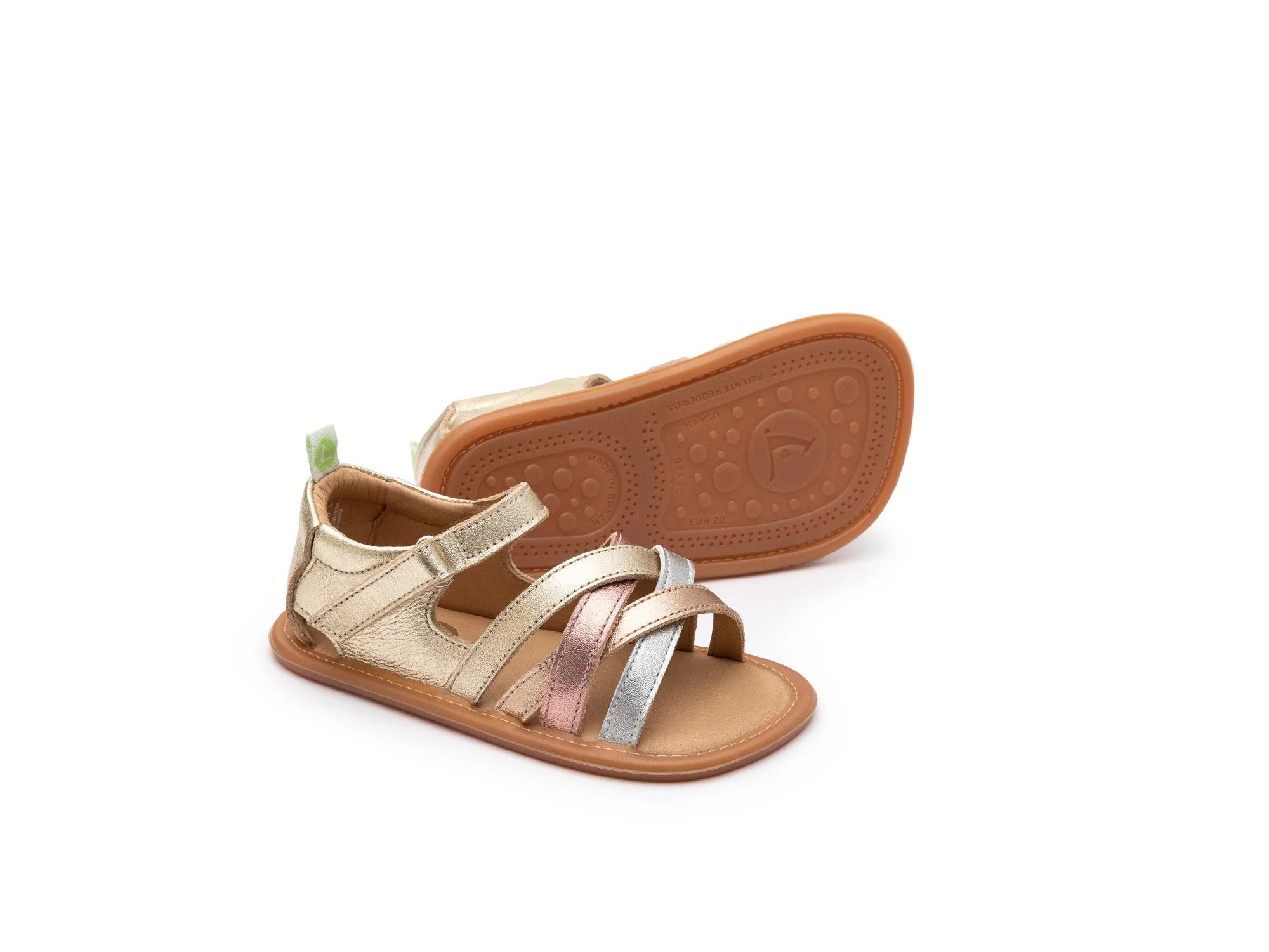 Tip Toey Joey Toddler Sandal Criss Cross - Chm/ M.Salmon/ Rose Gold