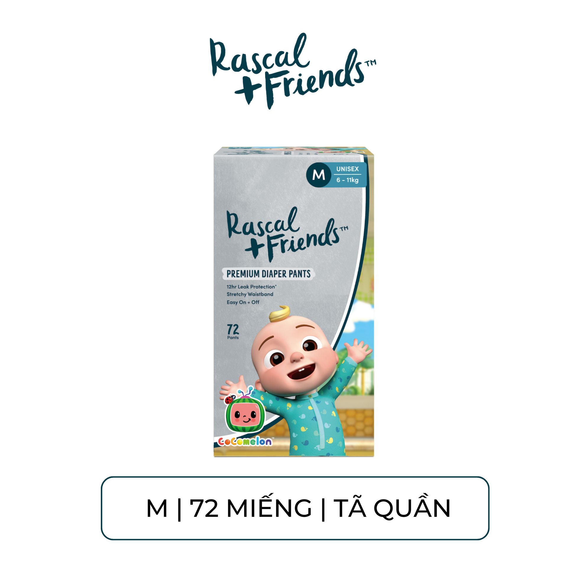 Rascals Cocomelon tã quần size M 72 miếng