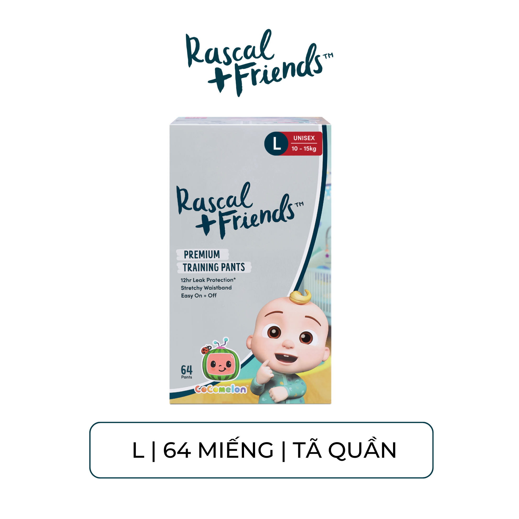 Rascals Cocomelon tã quần size L 64 miếng