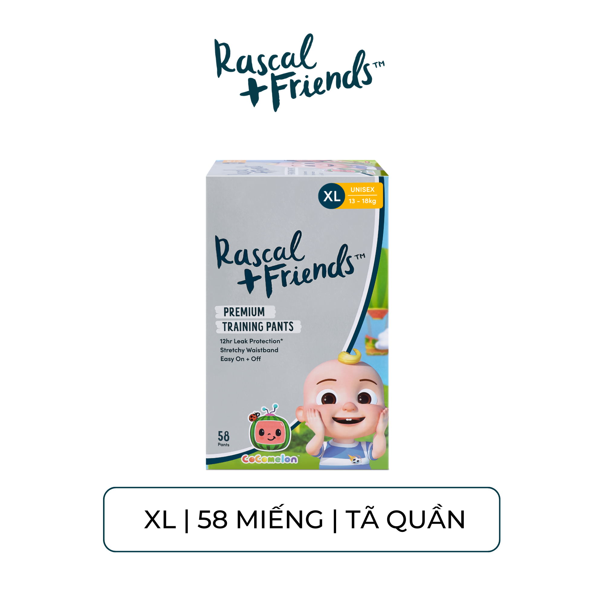 Rascals Cocomelon tã quần size XL 58 miếng