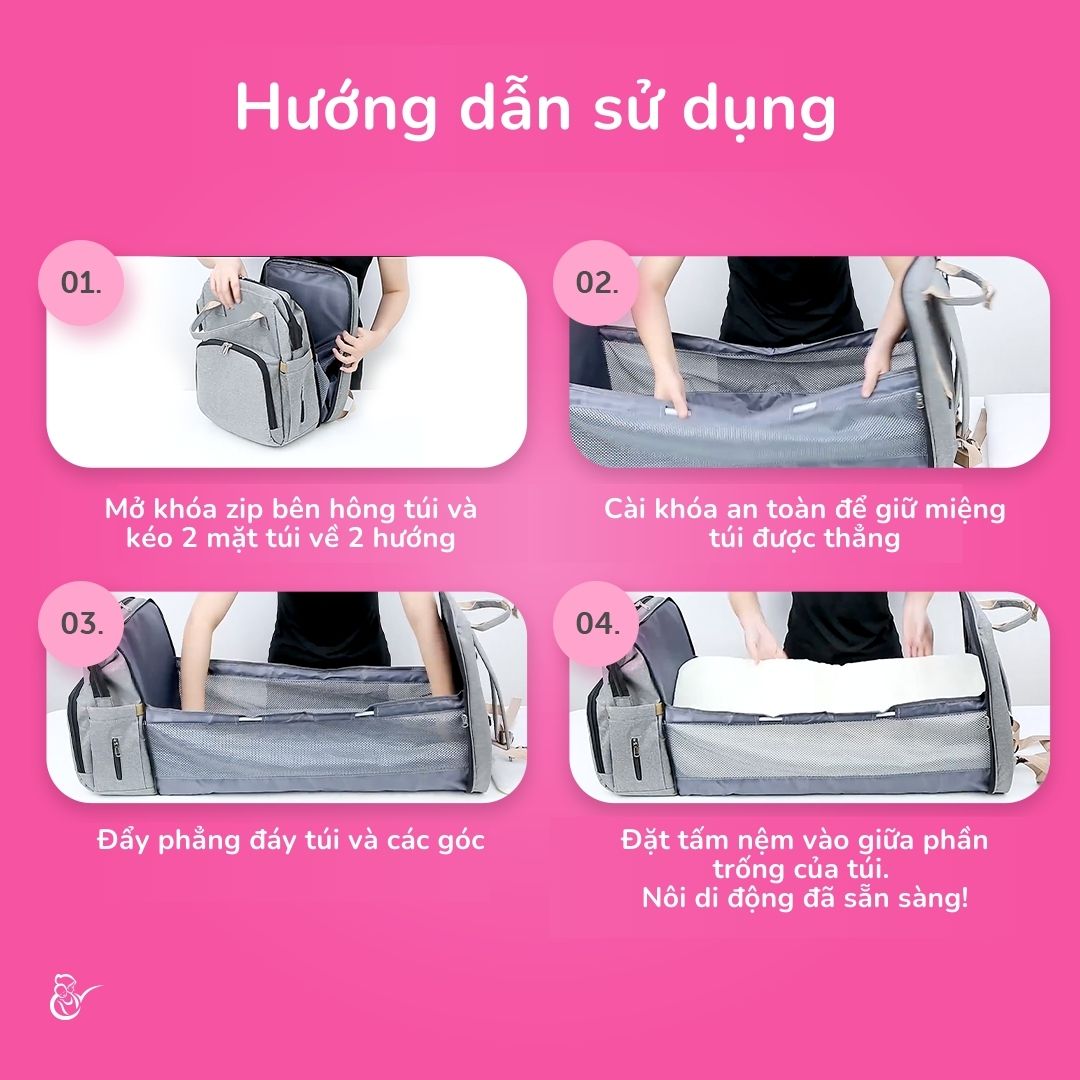 Balo bỉm sữa đa năng Mama’s Choice chống thấm nước