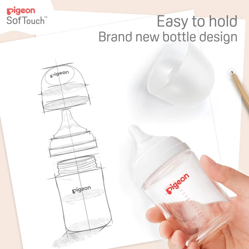 Bình sữa cổ rộng Pigeon SofTouch III PP 240ml - Dolphin