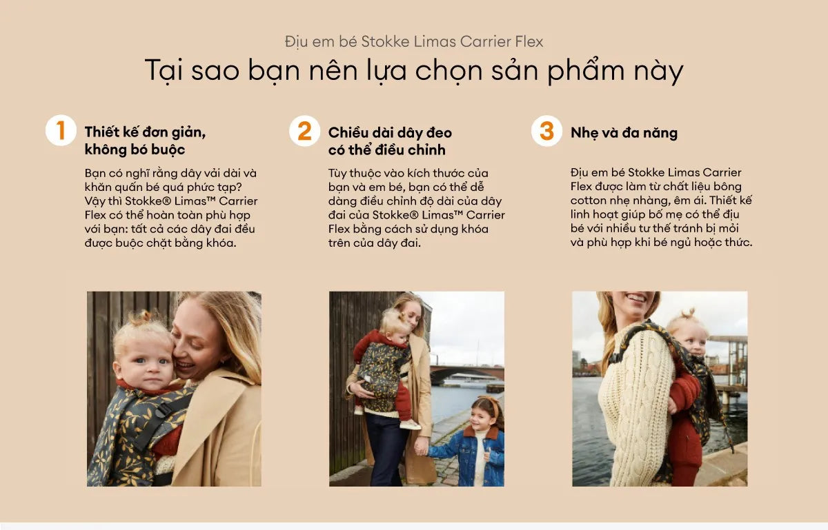 Stokke® Limas™ Carrier Plus Flex Địu em bé [nhiều màu]