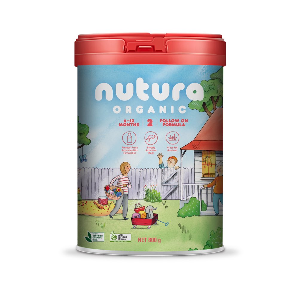 Organic formula milk for children stage 2 (6-12 months old) 800g - Nutura