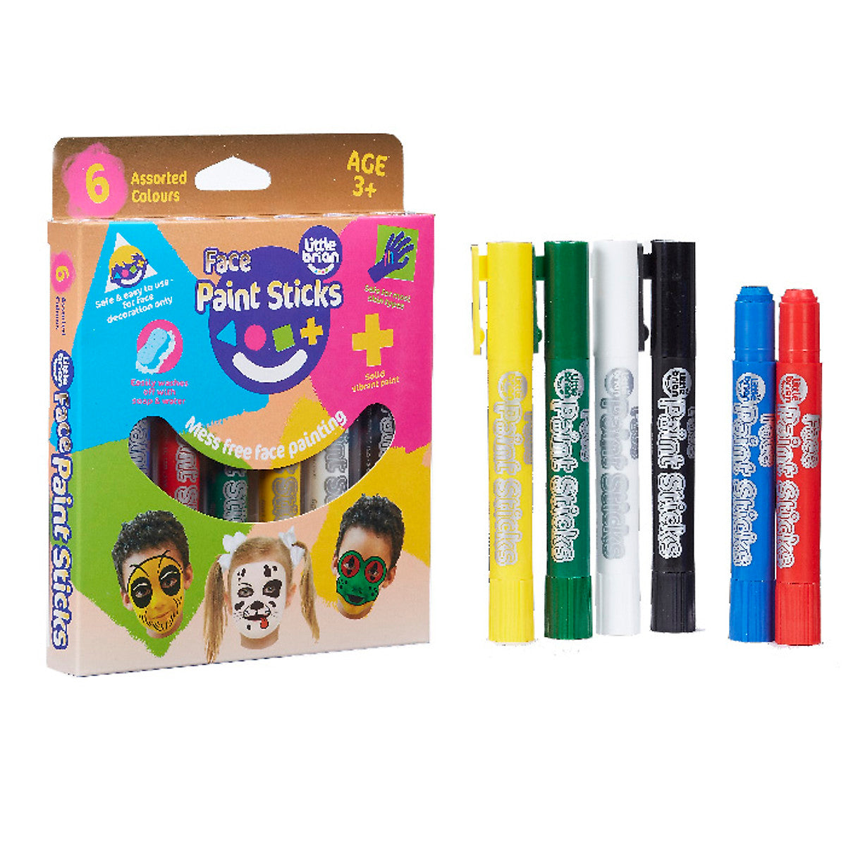 Little Brian Face Paint Sticks Classic 6 Assorted