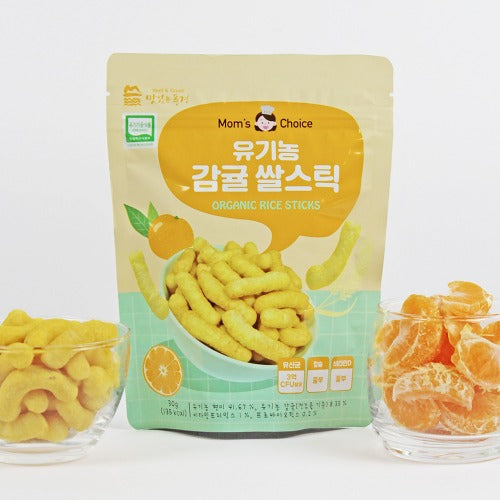 Bánh gạo lứt hữu cơ Mom's Choice hình que vị quýt 30g