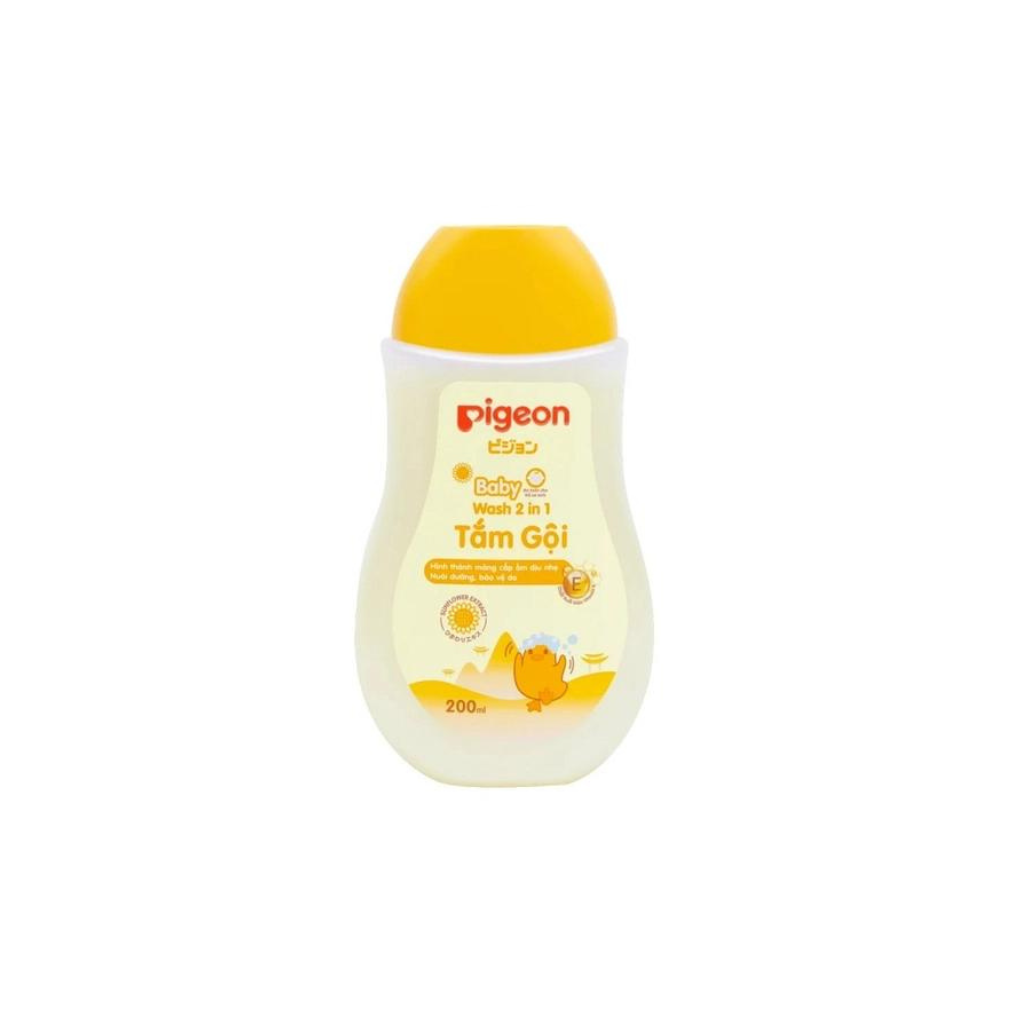 Sữa Tắm Gội Baby Wash 2 in 1 Pigeon, Chiết Xuất Hoa Hướng Dương (200ml)