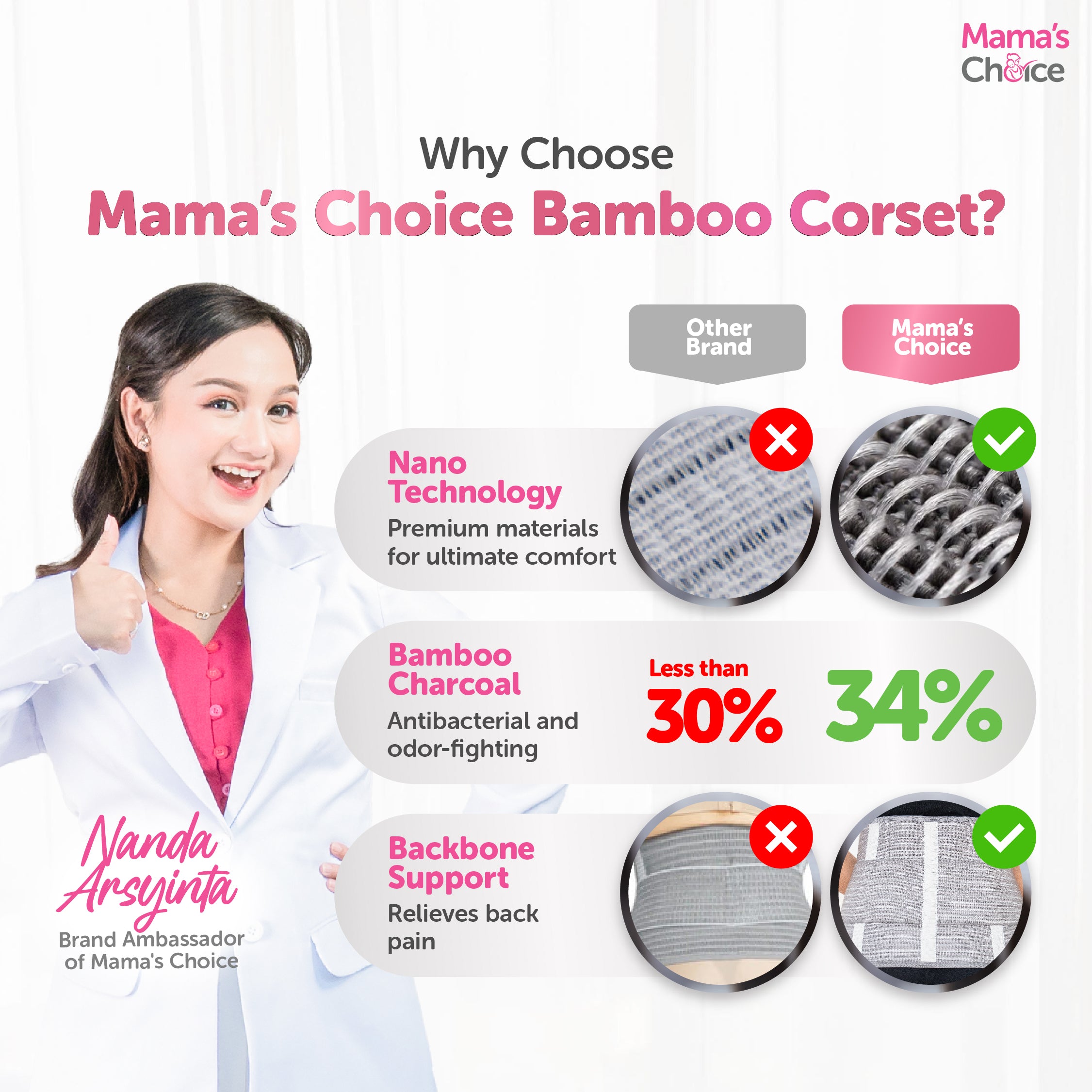 Mama's Choice - Shape-correcting corset made of nano bamboo fiber fabric for women