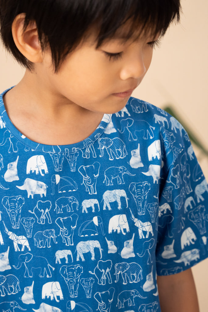 Elly Blue Elephant Family T-Shirt