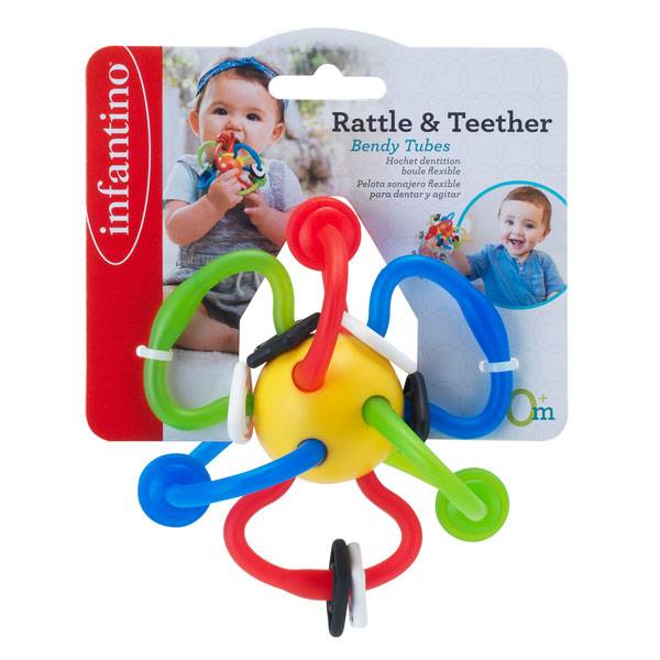 Infantino Rattle &amp; Teether Bent Tube