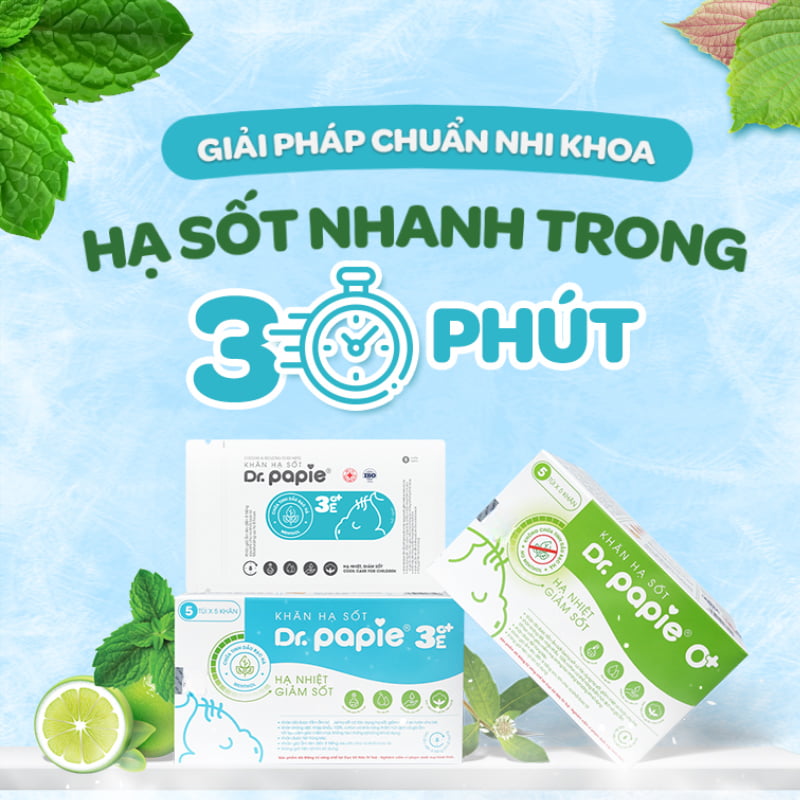 Khăn lau hạ sốt Dr Papie 0+ (25 cái)