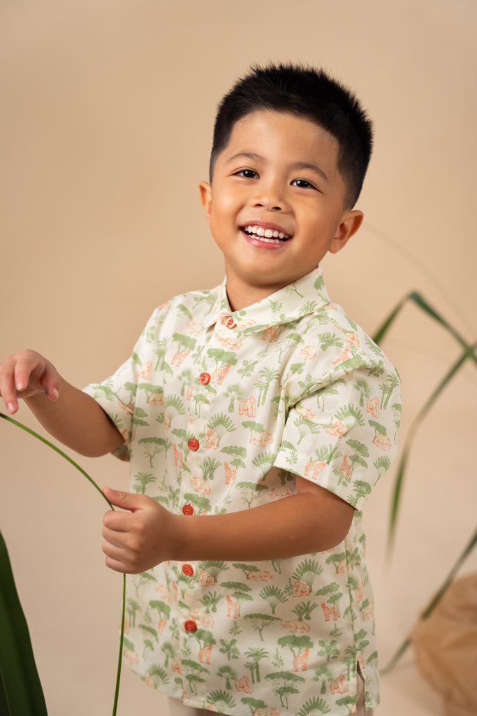 Elly Little Man Shirt - Green Safari