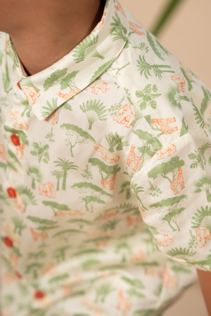 Elly Little Man Shirt - Green Safari