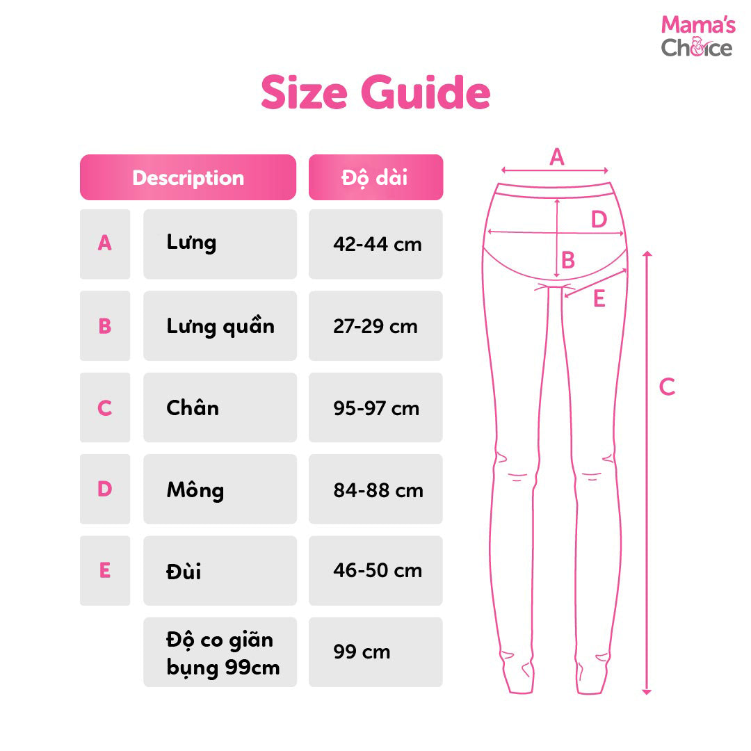 Mama's Choice - Quần leggings lưng co giãn cho mẹ bầu