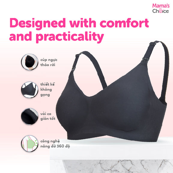 Mama's Choice - Áo lót ngực cho mẹ bầu Ultra Soft, màu đen