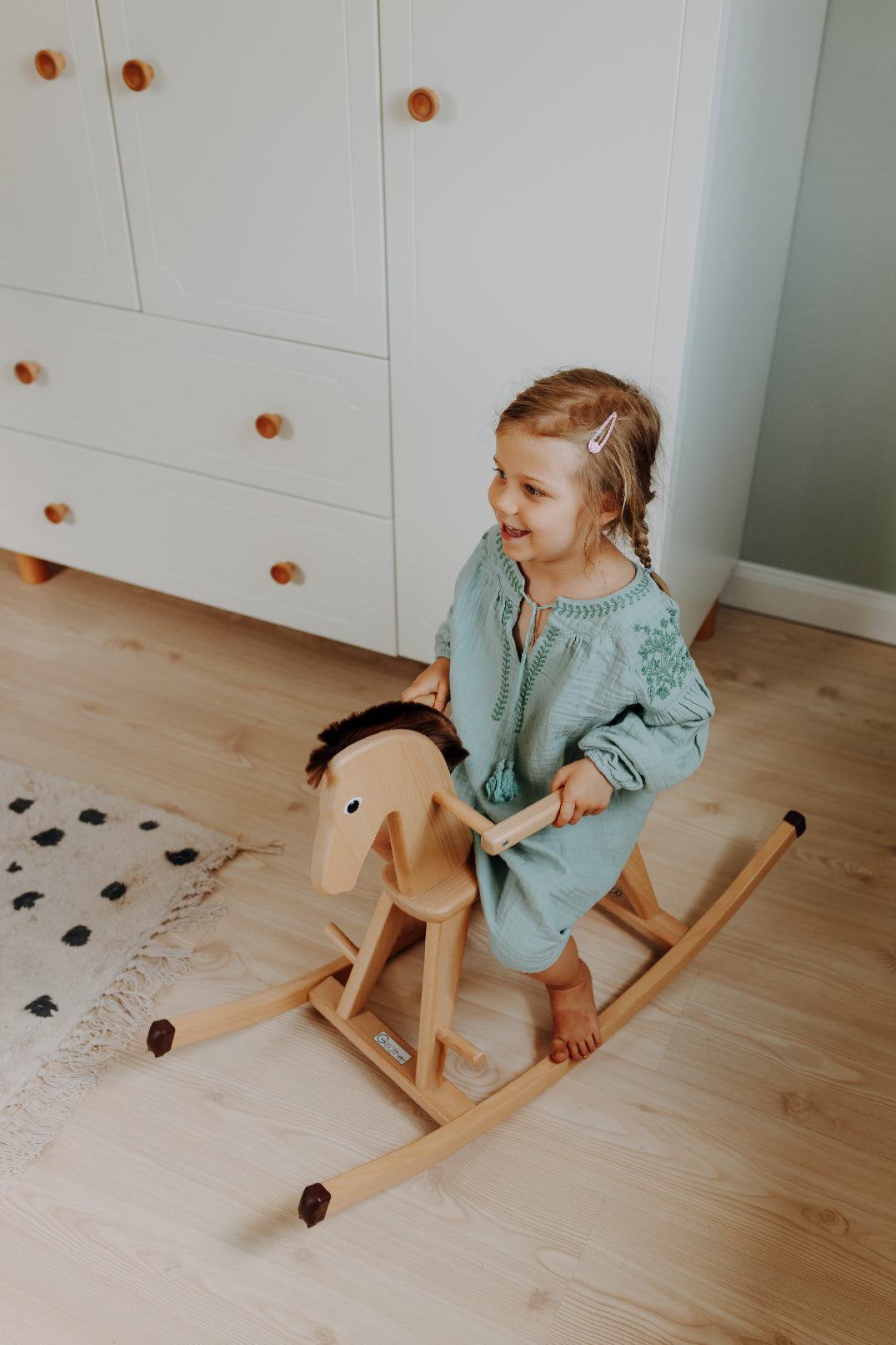 Geuther Halla Rocking Horse - Clear Varnish