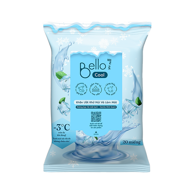 Bello wet towels 20 sheets for body care (mild mint scent)