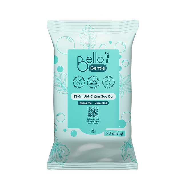 Bello wet wipes 20 sheets for hand &amp; face care (unscented)