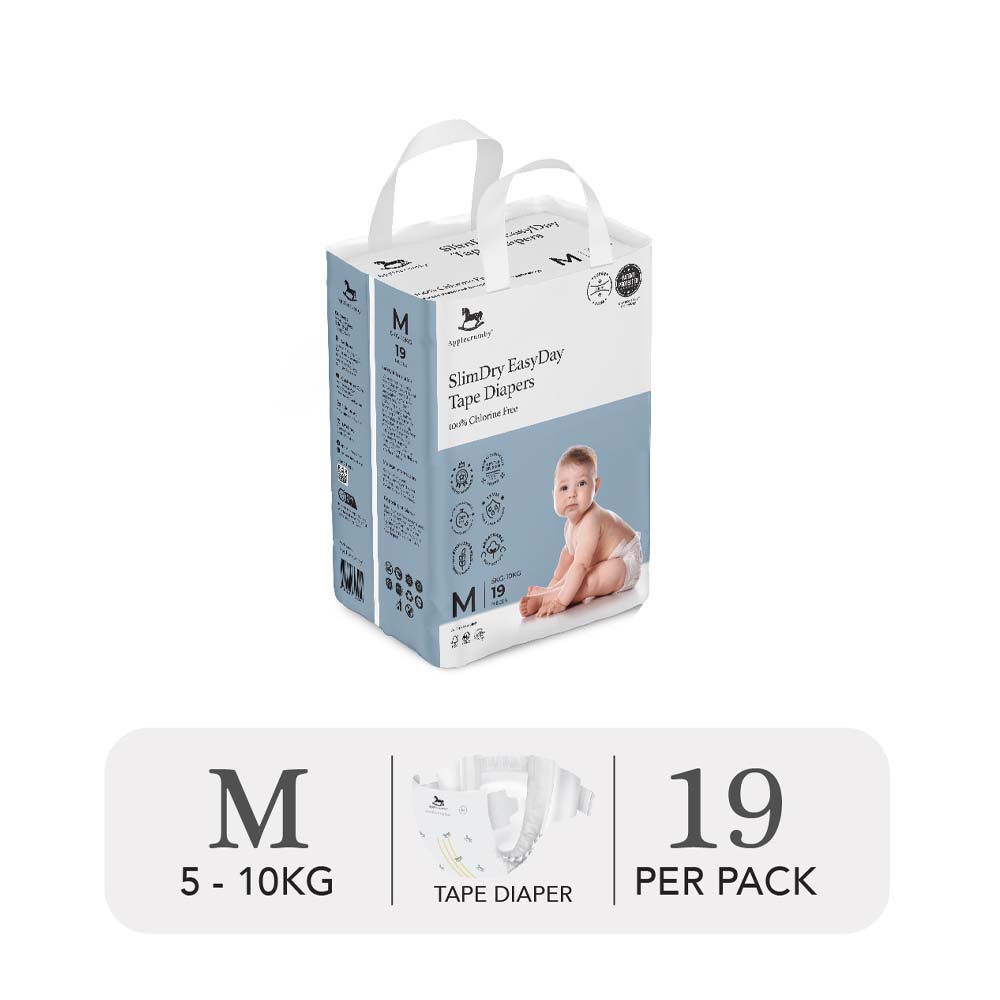 Tã Dán Ban Ngày Applecrumby Slimdry Easyday Mini Tape Size M - 19 Miếng