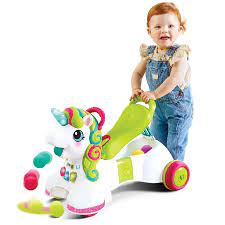 3-in-1 walker and footrest in the shape of Unicorn