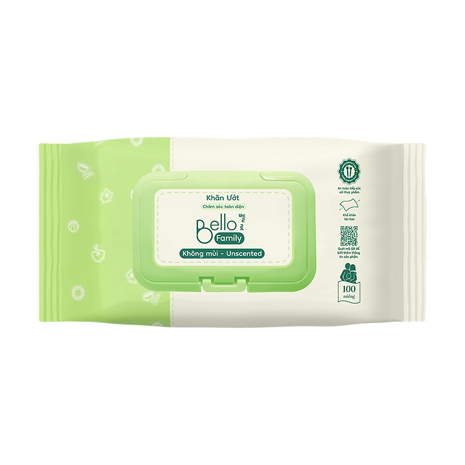 Bello wet wipes 100 sheets for the family (smellless)