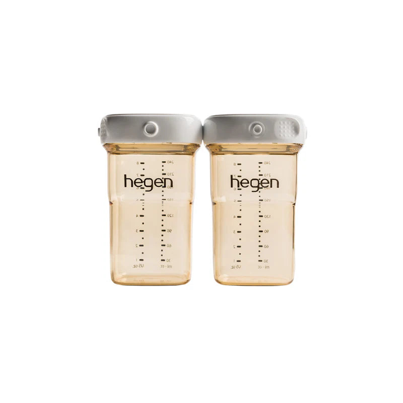 Set of 2 Hegen milk storage bottles 240ml