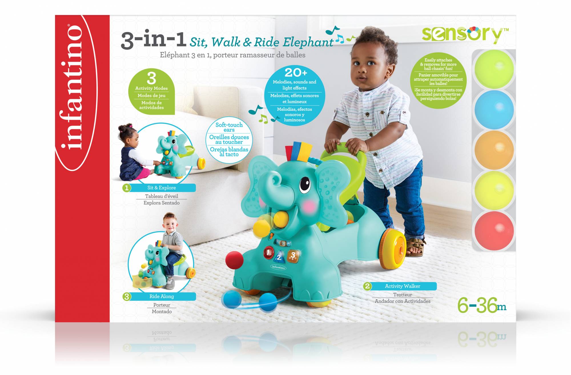 Infantino 3 Trong 1 Đi Bộ & Cưỡi Voi