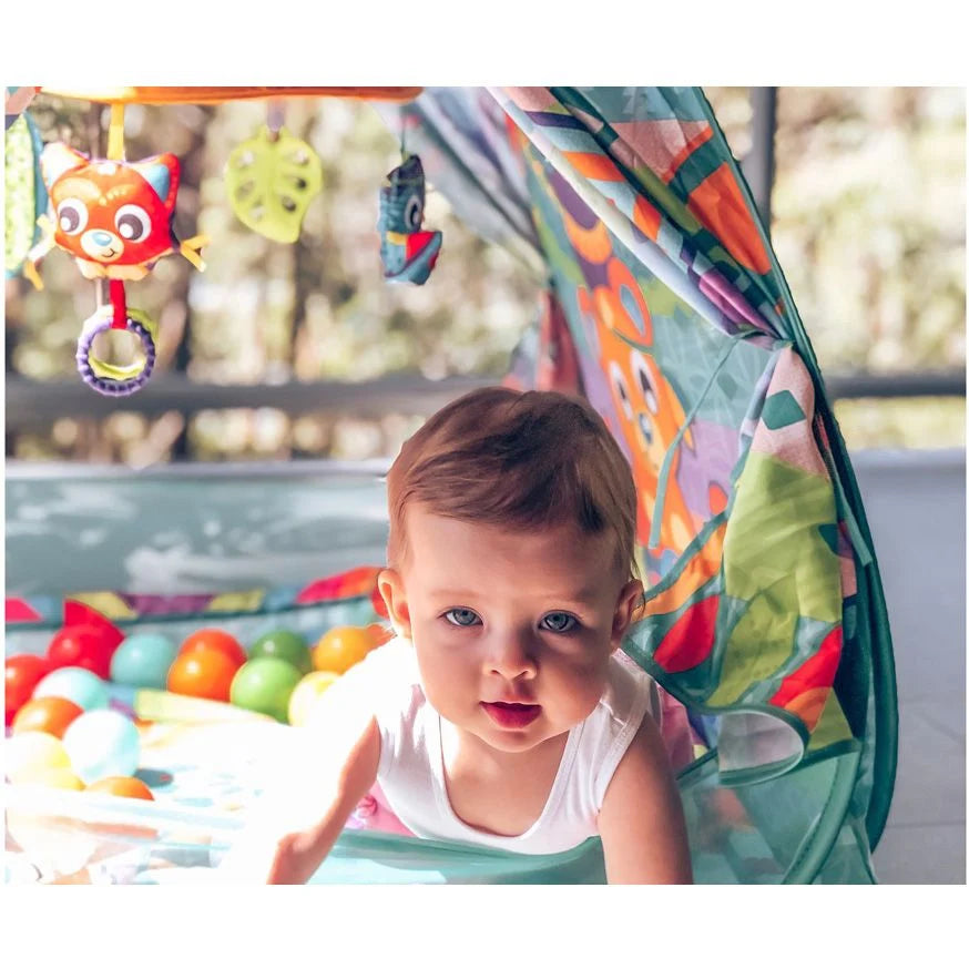 LỀU BANH CÓ ĐỒ CHƠI TREO NÔI PLAYGRO CONVERT ME TEEPEE BALL ACTIVITY GYM