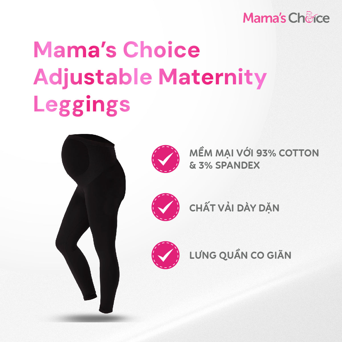 Mama's Choice - Quần leggings lưng co giãn cho mẹ bầu