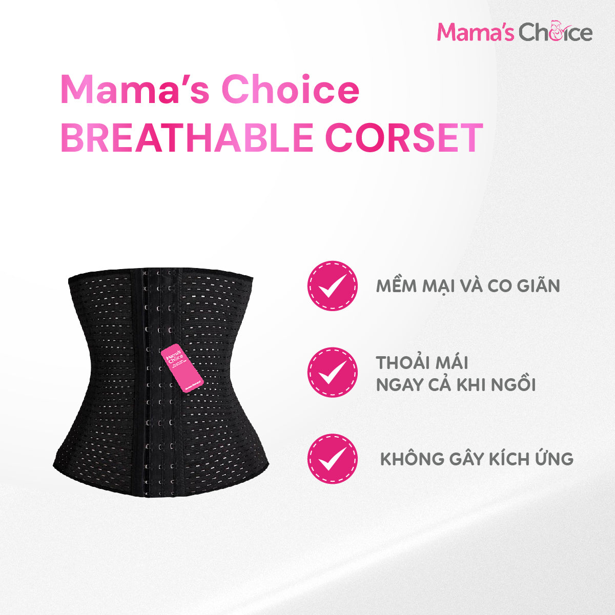 Mama's Choice - Áo corset nịt bụng thoáng khí dùng cho phụ nữ