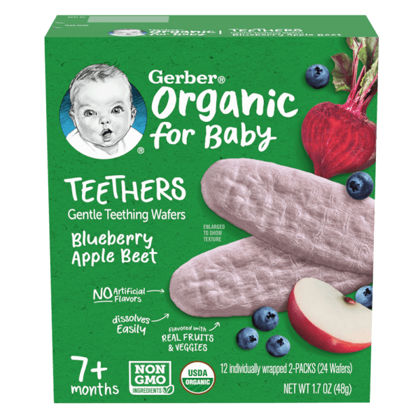 Bánh gạo hữu cơ Gerber Organic vị việt quất táo củ cải đỏ