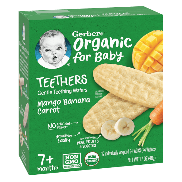 Bánh gạo hữu cơ Gerber Organic vị xoài chuối cà rốt