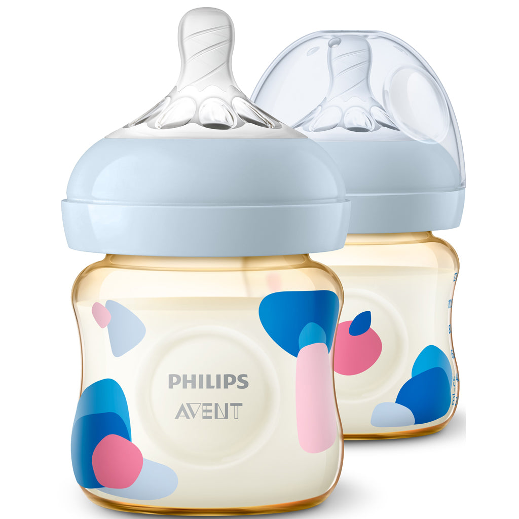 PPSU natural simulation milk bottle for babies from 0 months old (125ml-pair)