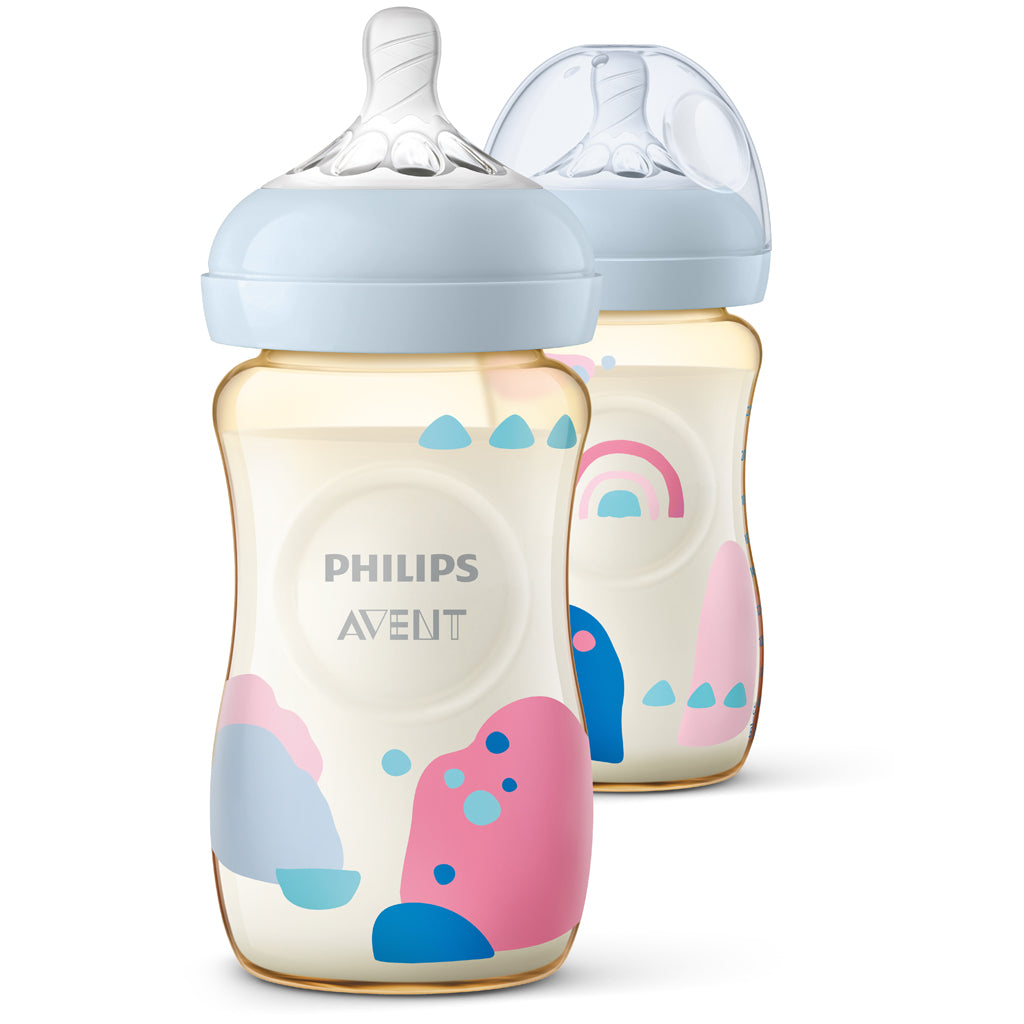 PPSU natural simulation milk bottle for babies from 1 month old (260ml-pair)