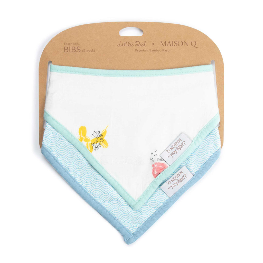 Little Rei X Maison Q Bandana Bibs with Pet Pattern 