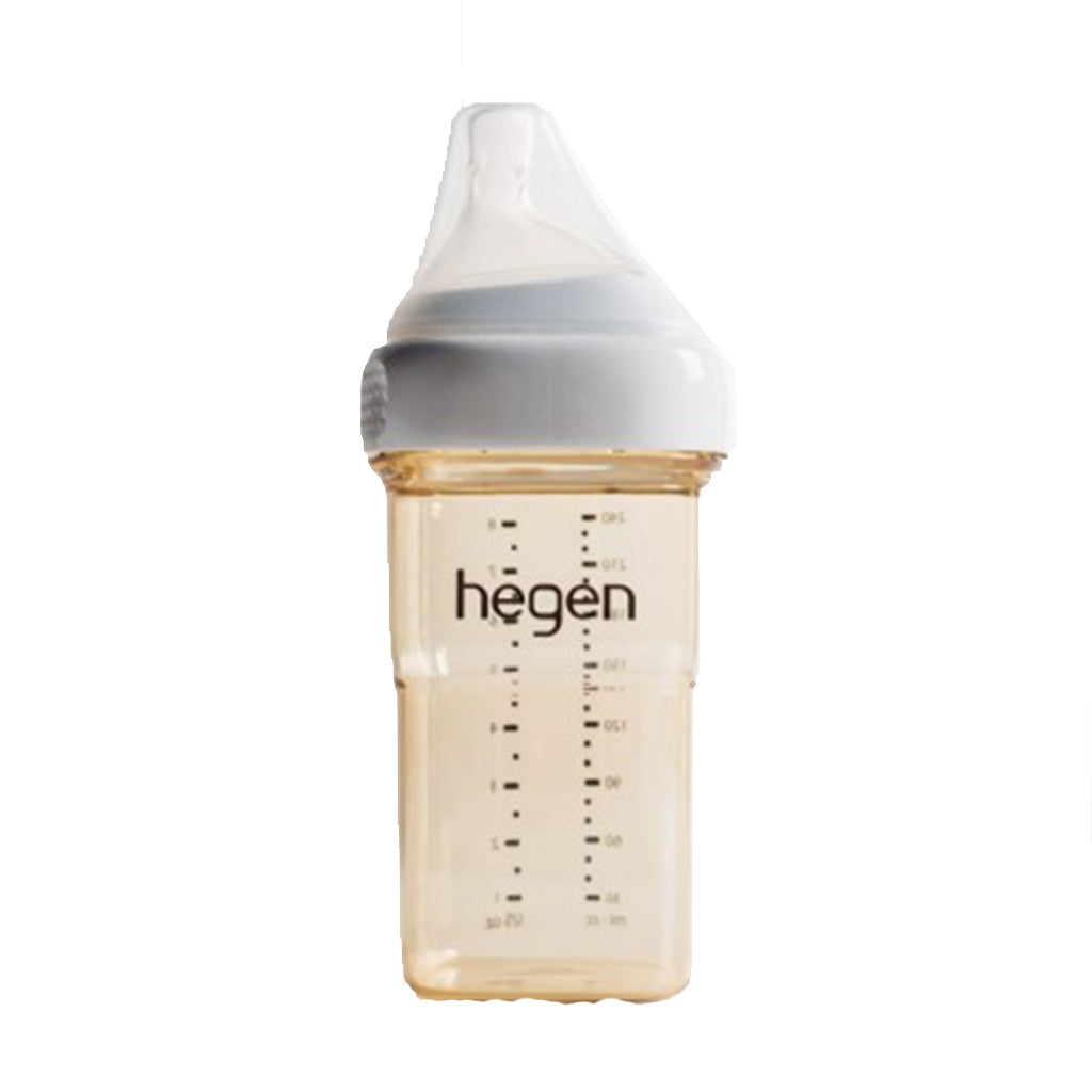 Hegen PPsu Milk Bottle 240ml Nipple for Babies 3-6 Months Old, White