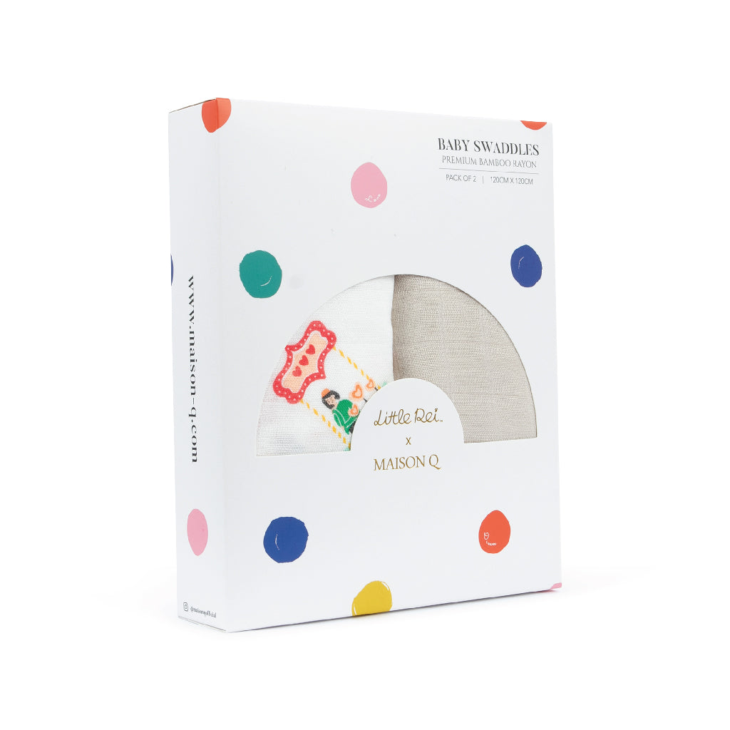 Little Rei X Maison Q Baby Wrap with Festive Pattern