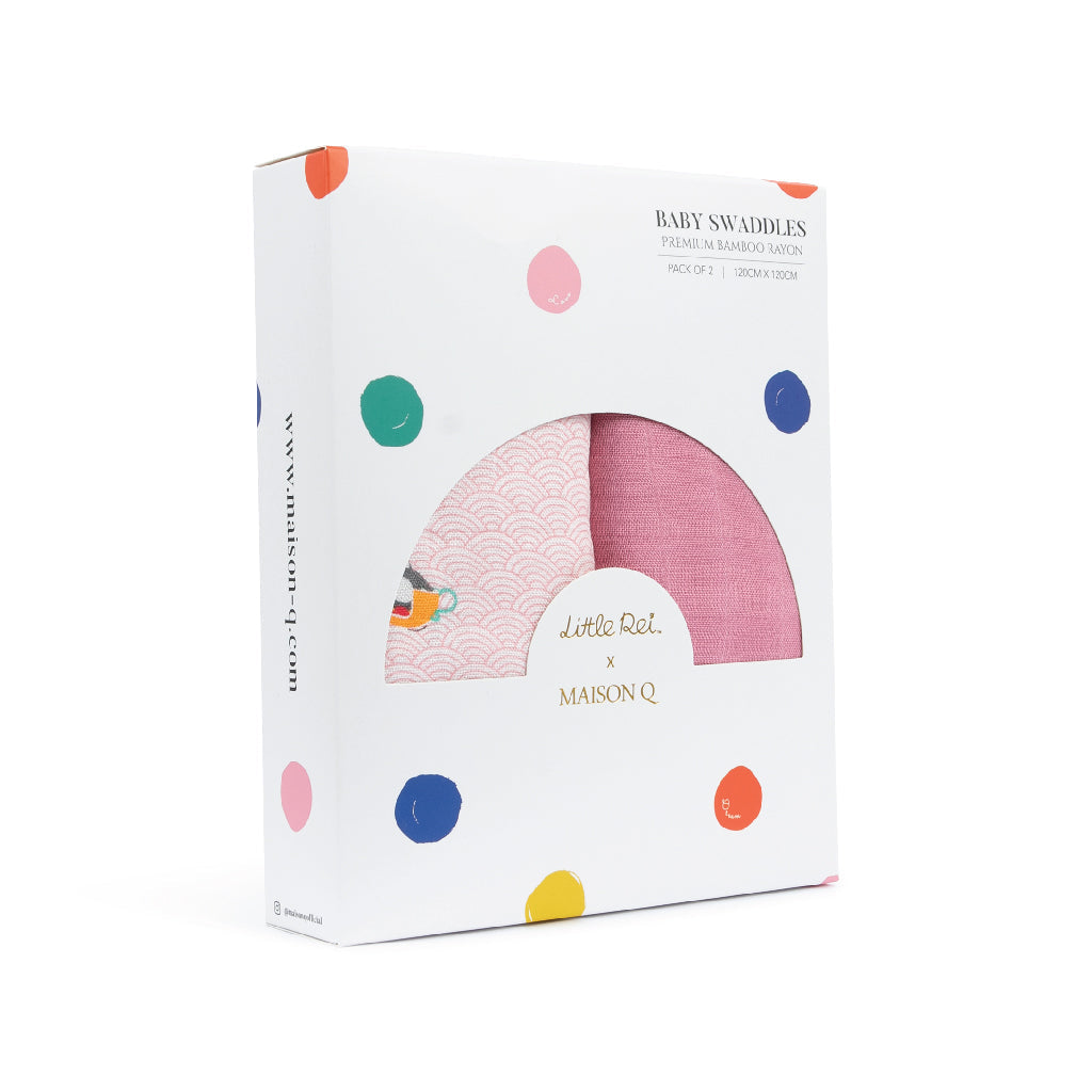 Little Rei X Maison Q Baby Wrap with Festive Pattern